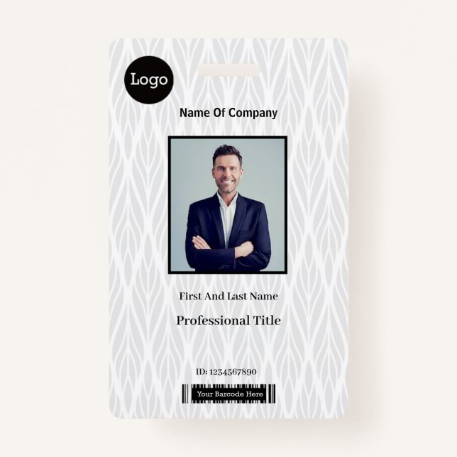 Kennnummer des weißen und grauen Fotos Ausweis (Vorderseite)