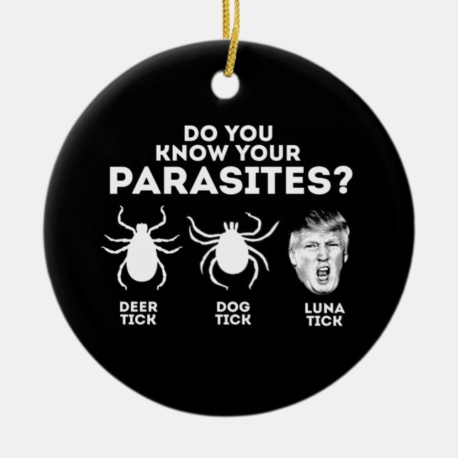 KENNST DU DEINE PARASITEN? KERAMIK ORNAMENT (Vorne)