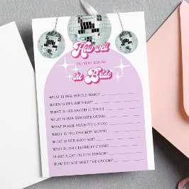 Kennst du die Bride Brautparty Game Card? Einladung