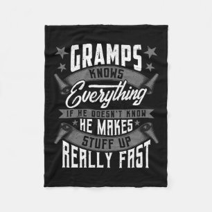 Kennt alles Funny Gramps Fathers Day Geschenke. Fleecedecke