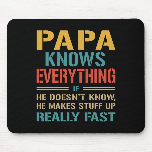 Kennt alles Funny Vathers Day Geschenk für Papa Mousepad (Vorne)