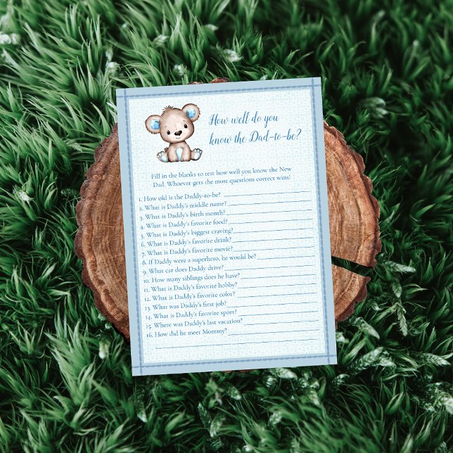 Kennt Daddy Best Niedlich Brown Bear Baby Game Car Einladung (Von Creator hochgeladen)