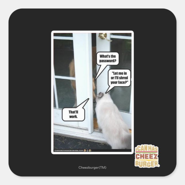 Kennwort bitte quadratischer aufkleber (Vorderseite)