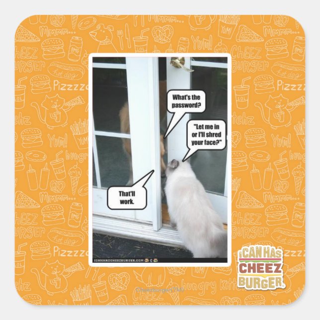 Kennwort bitte quadratischer aufkleber (Vorderseite)