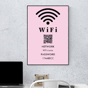 Kennwort für den Wifi-QR-Code Pink scannen Poster