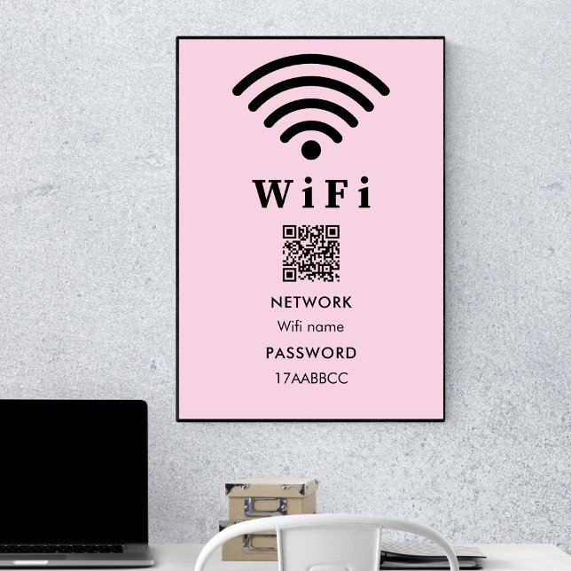 Kennwort für den Wifi-QR-Code | Pink scannen Poster (Von Creator hochgeladen)