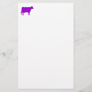 Kennzeichen der Kuh - Lila auf Weiß Briefpapier