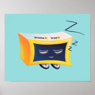 Kennzeichen der Niedlichen Schlafalarmuhr Kawaii Poster