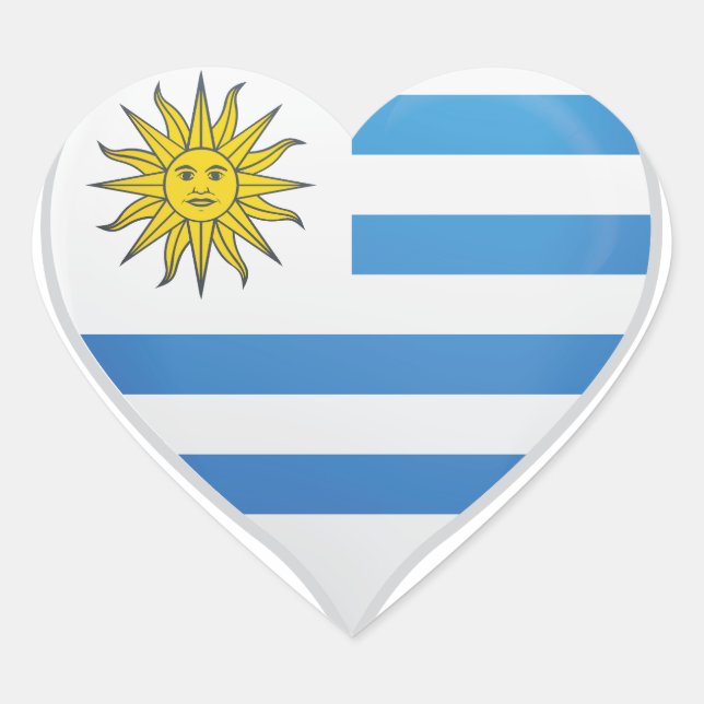 Kennzeichen der Uruguay-Liebe Herz-Aufkleber (Vorderseite)