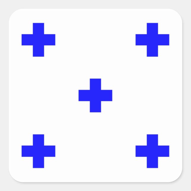 Kennzeichen des maritimen Alphabets Null Quadratischer Aufkleber (Vorderseite)