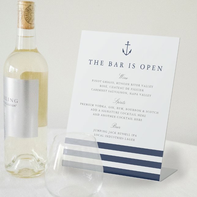 Kennzeichen des Nautic Anchor Wedding Bar Menu Sockelschild (Von Creator hochgeladen)