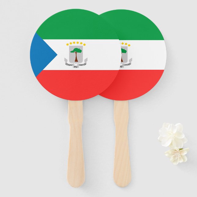 Kennzeichen für äquatoriale Guinea Fächer (Vorne und Hinten)