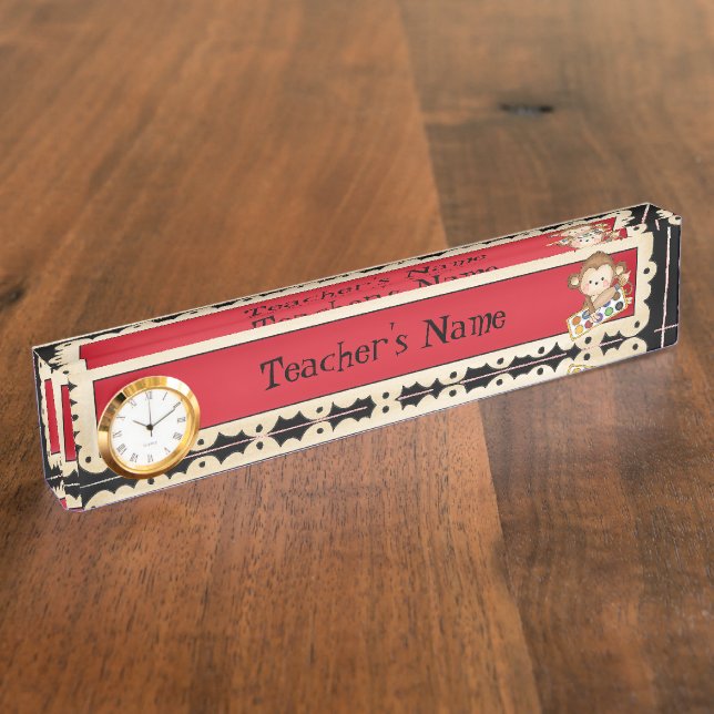 Kennzeichen für den Cartoon der Affenlehrer Namensplakette (Seite)