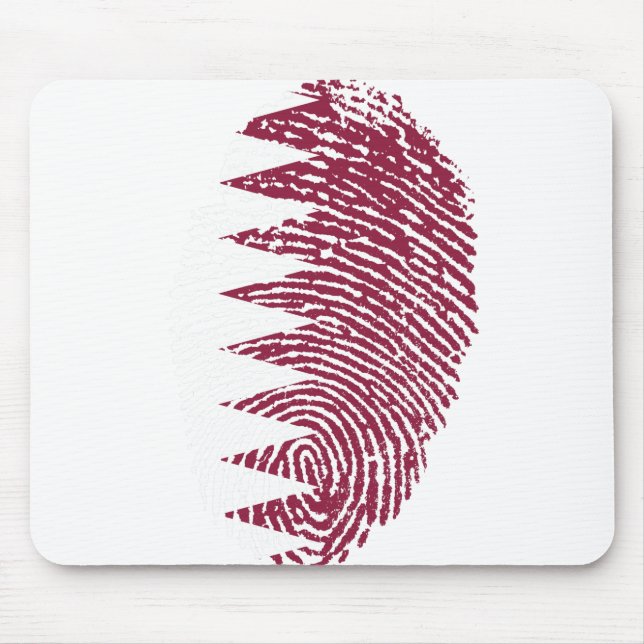 Kennzeichen für Katar-Flaggen Fingerabdruck Land Mousepad (Vorne)
