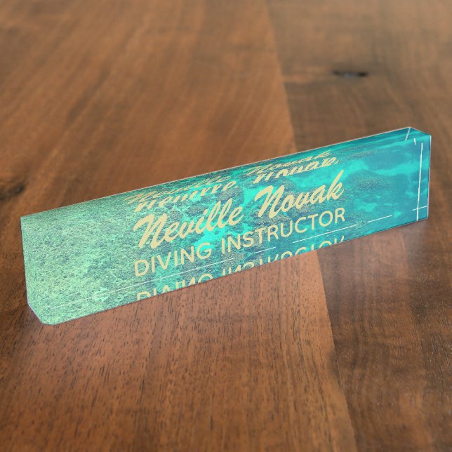 Kennzeichen für Korallenriffe Namensplakette