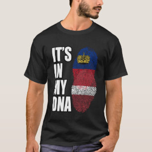 Kennzeichen Liechtenstein und Lettischer Mix-DNA-B T-Shirt
