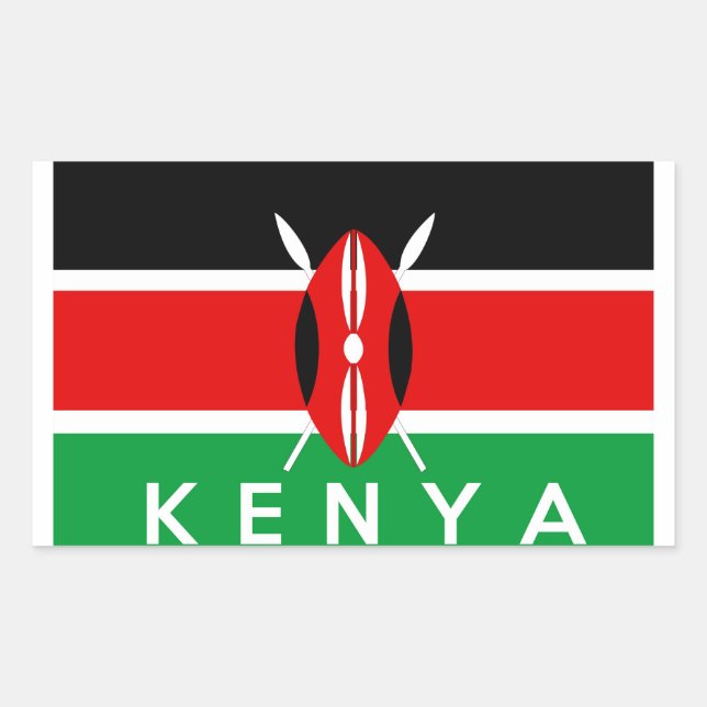Kennzeichenname für Kenya Rechteckiger Aufkleber (Vorderseite)