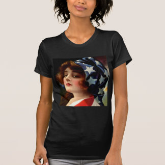 Kennzeichnen Sie Dame 4. Vintager patriotischer T-Shirt
