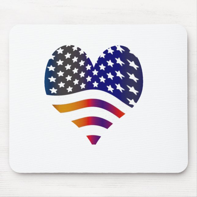 kennzeichnen Sie Truppestreifen der USA-Herz-Liebe Mousepad (Vorne)
