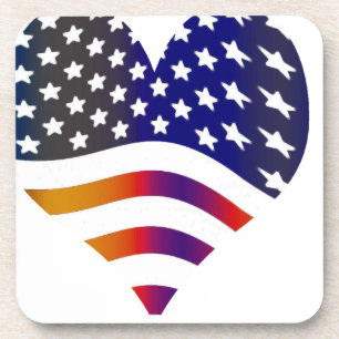 kennzeichnen Sie Truppestreifen der USA-Herz-Liebe Untersetzer