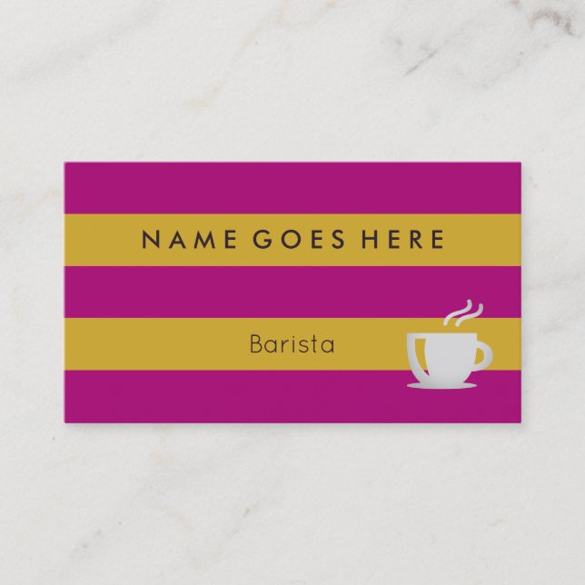 "Kennzeichnet" Barista Visitenkarten Visitenkarte (Vorderseite)