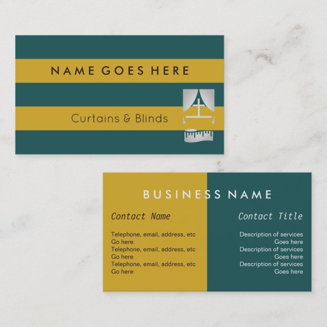 "Kennzeichnet" Vorhänge und macht Visitenkarten Visitenkarte (Vorne/Hinten)