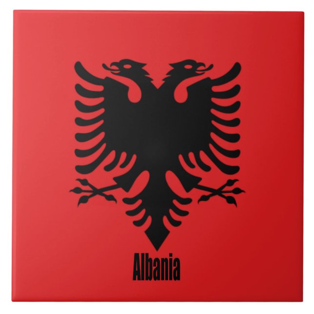Kennzeichnung der Flagge Albaniens Fliese (Vorderseite)