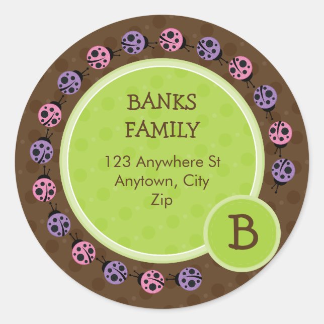 KENNZEICHNUNG DER RÜCKKEHR: ladybird-Kreis 4 Runder Aufkleber (Vorderseite)