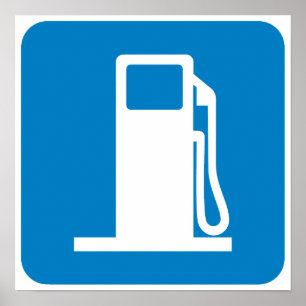 Kennzeichnung der Tankstelle Poster