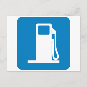 Kennzeichnung der Tankstelle Postkarte