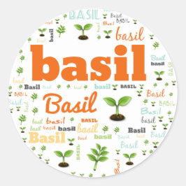 KENNZEICHNUNG DES HERB-WORTS - BASIL RUNDER AUFKLEBER
