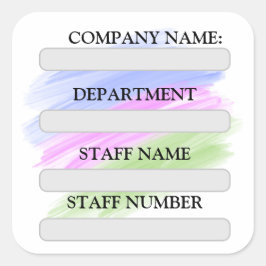 KENNZEICHNUNG DES PERSONALS FÜR UNTERNEHMEN QUADRATISCHER AUFKLEBER