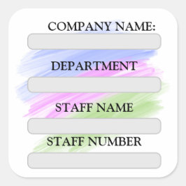 KENNZEICHNUNG DES PERSONALS FÜR UNTERNEHMEN QUADRATISCHER AUFKLEBER