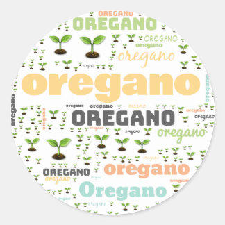 KENNZEICHNUNG DES WORTES - OREGANO RUNDER AUFKLEBER