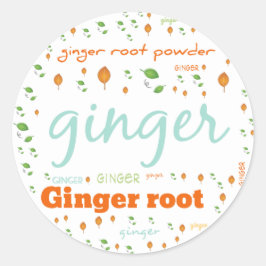 KENNZEICHNUNG MIT HERB - GINGER-ROOT-PULVER RUNDER AUFKLEBER