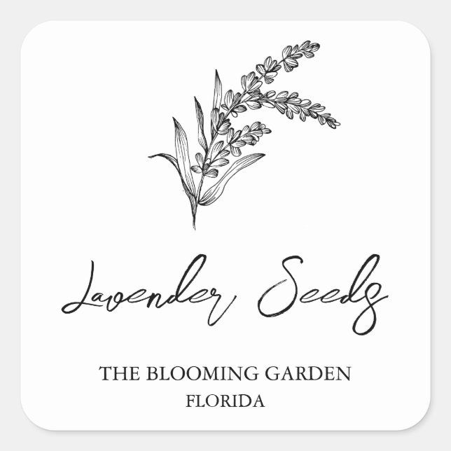 Kennzeichnung von Lavendelfrüchten Quadratischer Aufkleber (Vorderseite)