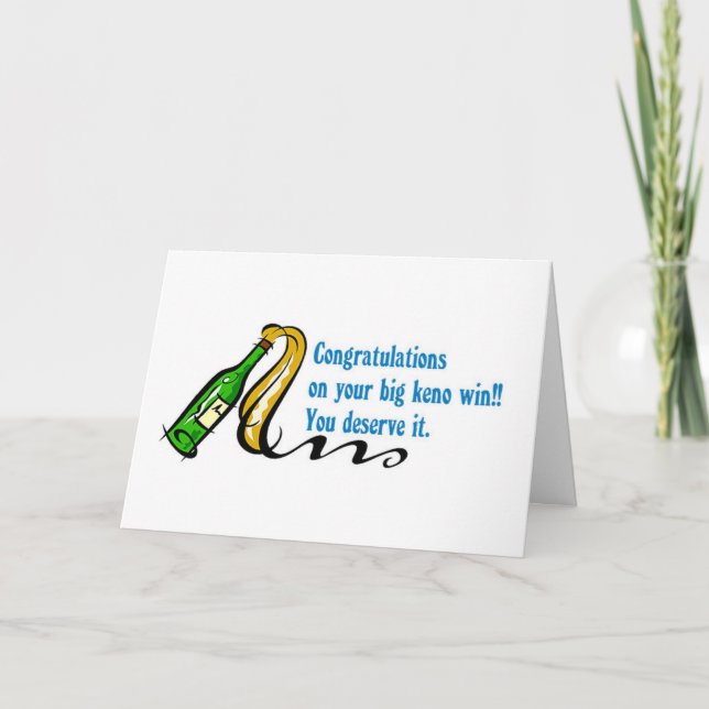 Keno-Karten: Herzlichen Glückwunsch zu Ihrem große Karte (Vorderseite)