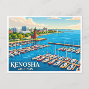 Kenosha Hafen Wisconsin Postkarte