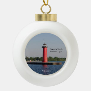 Kenosha North Pierhead Ball oder Schneeflocke Keramik Kugel-Ornament