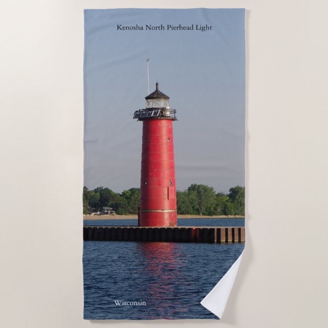 Kenosha North Pierhead Leichtes Handtuch (Vorderseite)