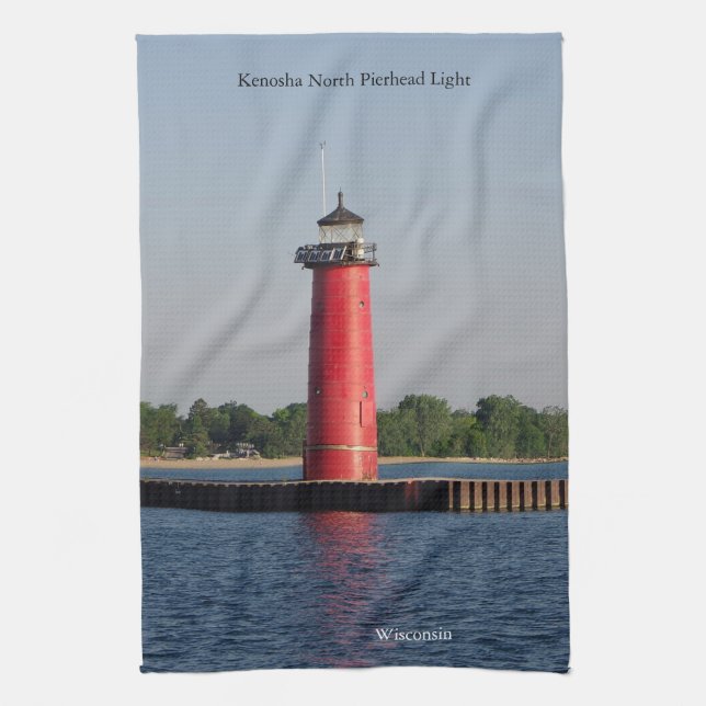 Kenosha North Pierhead Light Küchentuch (Vertikal)