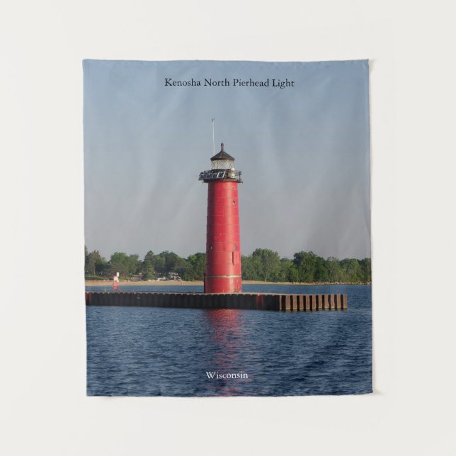 Kenosha North Pierhead Light Tapestation Wandteppich (Vorderseite)