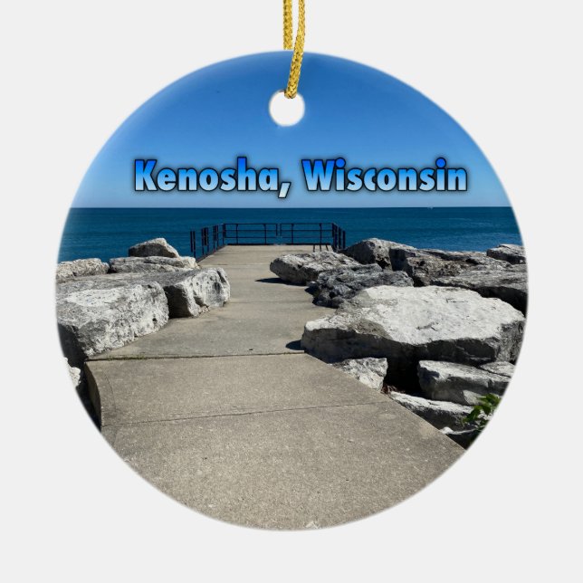 Kenosha, Wisconsin am See Michigan Keramik Ornament (Vorne)