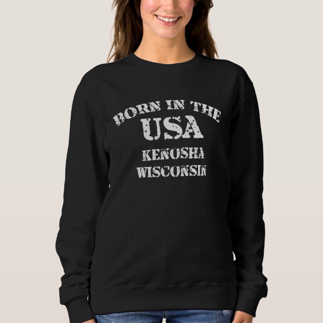Kenosha Wisconsin besorgter Blick Sweatshirt (Vorderseite)