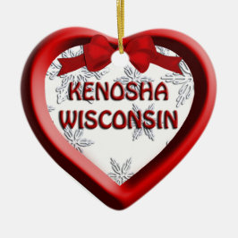 Kenosha Wisconsin Herz Weihnachtsschmuck