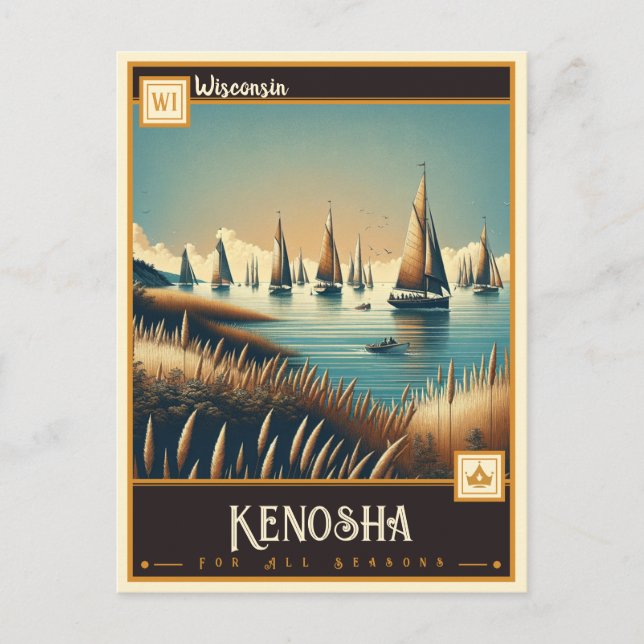 Kenosha, Wisconsin | VINTAG Postkarte (Vorderseite)