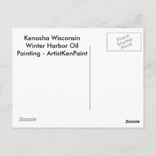 Kenosha Wisconsin Winter Harbour Oil Painting Postkarte