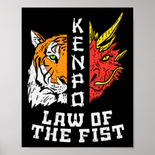 Kenpo Gesetz des ersten Tigerdrachen Kempo Karate  Poster