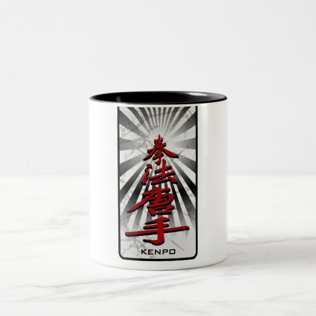 Kenpo-Karate-3D Zweifarbige Tasse (Mittel)