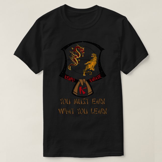 Kenpo Karate Brown Sprichwort T-Shirt (Design vorne)